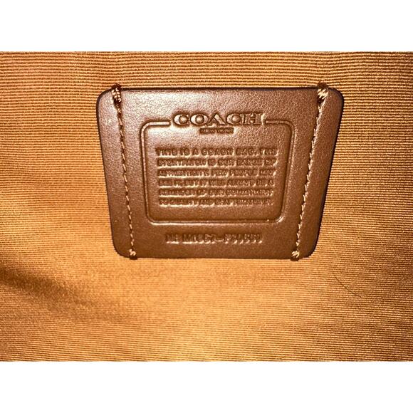 Coach Charlie Pebble Leather Backpack F30550 Saddle Brown Tan Size Med Large - Picture 10 of 11